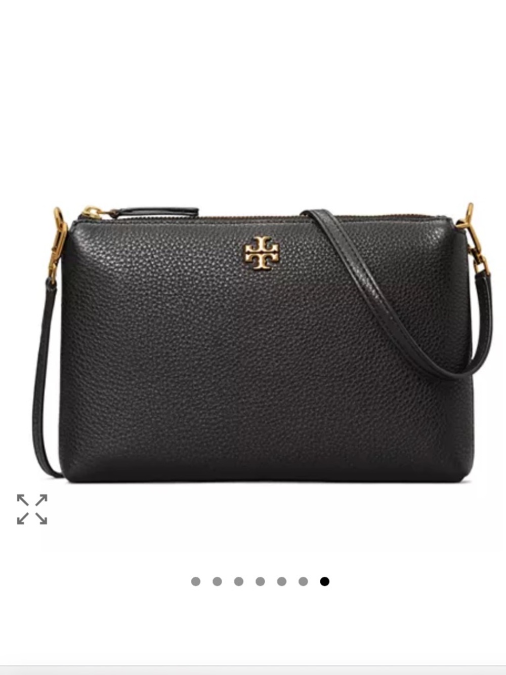 Tory Burch Black Pebbled Leather Crossbody Bag